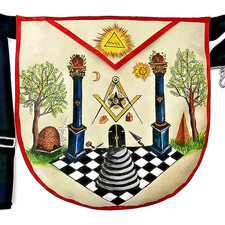 Grembiule massonico dipinto a