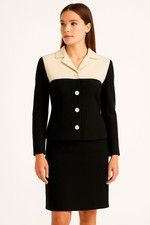 Herno Abito Con Giacca Da Donna Bianco Nero Taglia 44 In Lana Al Ginocchio Chic