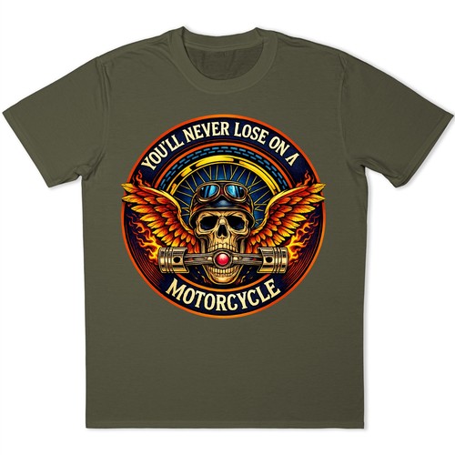 Shirt moto teschio alato - t-shirt,