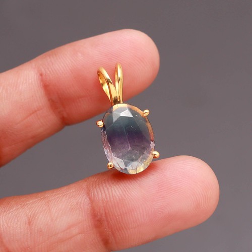 Ciondolo catena ovale fluorite