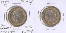 Italy 1000 lira 1998 UNC!!!