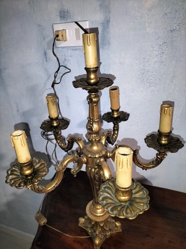 Vecchio candelabro ottone - candelabro,