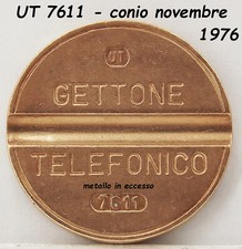 1976 GETTONE TELEFONICO UT 7611 in gettoni da telefono di raro medaglia SIP TIM