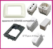 GEWISS SYSTEM BIANCA COMPATIBILE PRESA SCHUKO INTERRUTTORE BIPOLARE  E SCATOLE