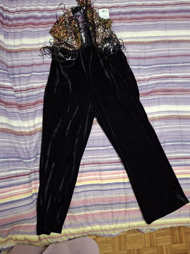 Tuta donna nera - seno, pailettes