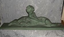   SCULTURA STATUA BIMBO E CANE