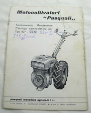 MOTOCOLTIVATORE  PASQUALI  907  CV 12  CATALOGO MANUALE  TRATTORE D'EPOCA  1
