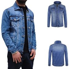 Giubbotto Uomo Di Jeans Giacca Denim Giubbino Slim Cotone Leggero Estivo VEQUE