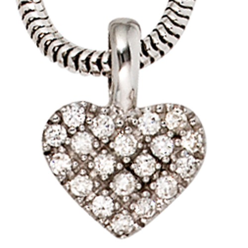 Ciondolo cuore con diamanti - ciondolo, 19