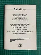 SABATTI MANUALE D'USO CARABINA BOLT ACTION ORIGINALE IN ITALIANO