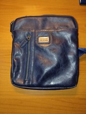 Borsello usato uomo Enrico Coveri blu Sostituire cerniera principale