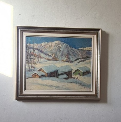 Quadro olio cartoncino - su,