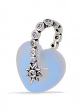 New Authentic PANDORA Shooting Star Moonstone iridescent Heart Charm 794143C01