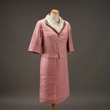 Completo Guy Laroche Vintage Lino Seta Taglia M Francia Anni 60 Originale