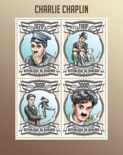 Charlie Chaplin attore cinema attori cinematografici Burundi m/s MNH Sc.1302 #BUR13102a