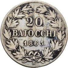 Vatikan 20 Baiocchi 1865 Pius