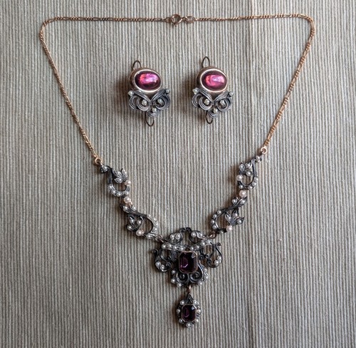 Collana orecchini vintage - e,