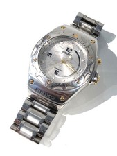 Orologio da polso Seiko Kinetic automatico al quarzo 5M42 0E60 quadrante argento acciaio inox