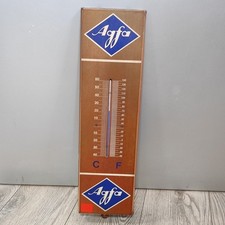 Vintage termometro da parete in metallo pubblicitario Agfa 15x52 cm