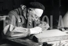 Foto Vintage Francia Incisore litografo 1963 stampa 18x13 cm