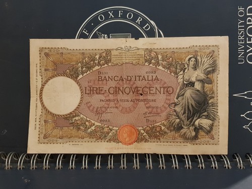 Banconota 500 lire - banconota, mietitrice
