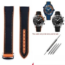 Cinturino orologio 20 21 22 mm nero arancione gomma adatto Omega Seamaster Planet Ocean
