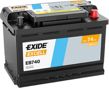 BATTERIA PER AUTO EXIDE EB740 EXCELL 74AH CCA 680A
