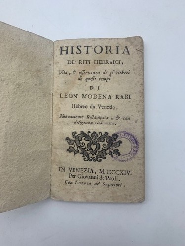 Historia riti hebraici - historia,