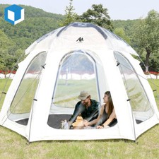 Tenda Casa Schermo Esagonale 6 Persone Tettoia Impermeabile con Rete Zanzariera Esterno