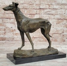 Grande Levriero Whippet Dipinto Bronzo Scultura Cane Pet Regalo Casa Decorazione