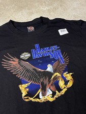 T-shirt Harley Davidson Deadstock uomo XL vintage anni 90 nuova con etichetta nuova S19 Black Eagle