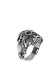 MANUEL BOZZI Anello a Teschio con Pietra Nera Incastonata in Onice