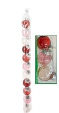 PALLINE DI NATALE SFERE 5CM COLORI ASSORTITI 11PZ TRASPARENTI ROSSO, ORO, FUCSIA