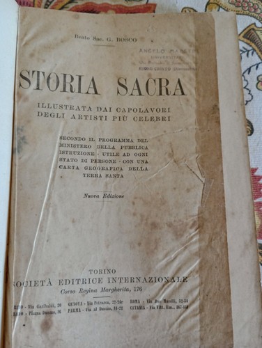 Vecchio libro storia sacra - vecchio,