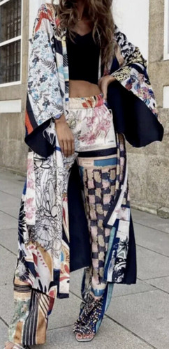 Set kimono stampato patchwork