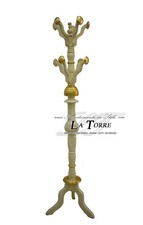 Appendi abiti uomo morto attaccapanni stile Barocco foglia oro e avorio legno ma