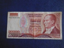 banconota turchia 20000 lire