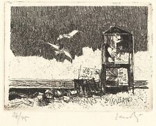 EANDI FERNANDO "MARE D'INVERNO - CABINA 1981  ACQUAFORTE -INCISIONI-TORINO