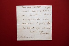 Autografo Carlo Matteucci Fisico Forlì Biglietto Frammento Autografo Elettrolisi