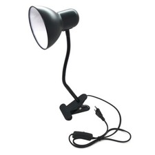 Lampada da scrivania braccio flessibile lumetto con pinza e27 lume nero