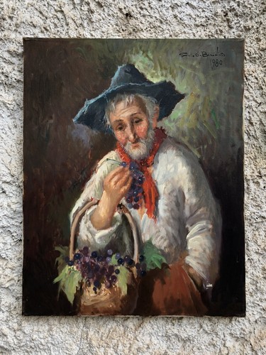 Quadro vintage contadino con - vintage,