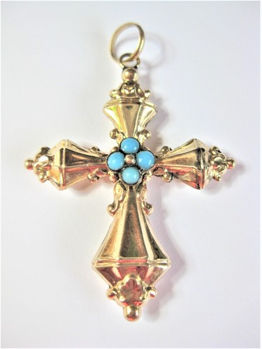 Antico pendente croce oro - antico, 585