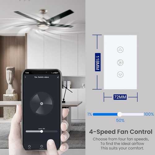 Interruttore smart fan x - smart, 4,65