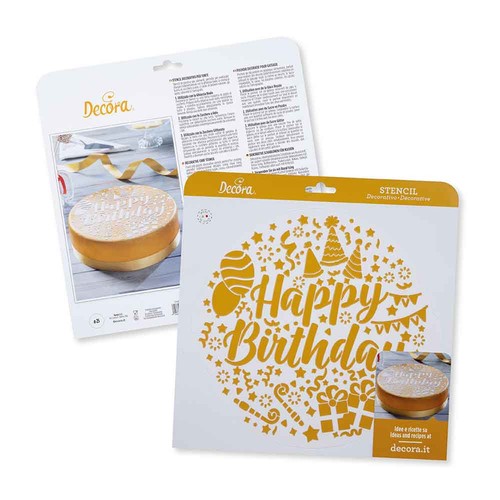 Stencil per torte happy - stencil,