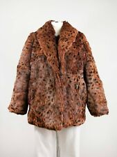 NAZARENO GABRIELLI Giacca Vera Pelliccia Coniglio Stampa Leopardo Animal Size M