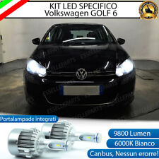 KIT LED H7 VW GOLF 6 CANBUS 9800 LUMEN 6000K BIANCO PLUG AND PLAY ALL IN ONE