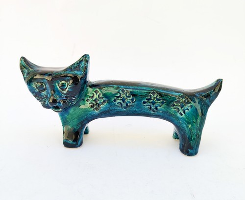 Gatto scultura in - , ceramica