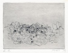 ZORAN MUSIC " Paysage rocheux, 1979 - 2  Puntasecca  - INCISIONE - GRAFICA