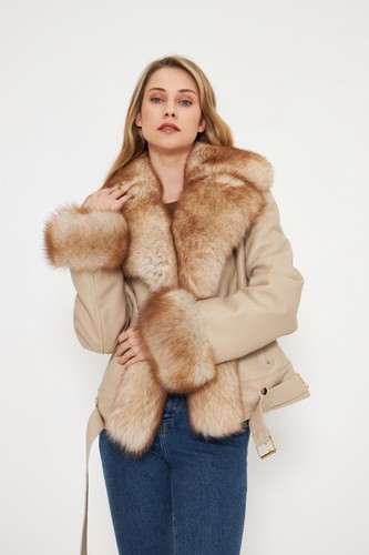 Giacca donna shearling beige