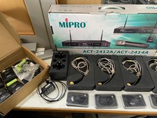 Kit 4 Radio microfoni archetto + Spilla + Ricevitore Quadruplo ACT 2414A Mipro